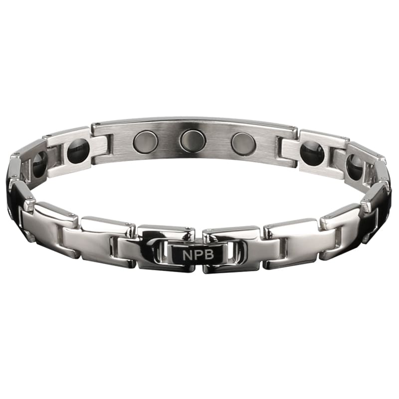 泊莉恩（Noproblem） 泊莉恩负离子能量手链男女防辐射磁石情侣手环韩版时尚生日礼物 银色女款